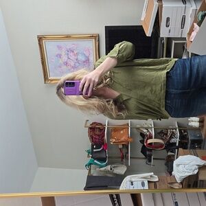 VICI Off Shoulder Sleeve Criss-Cross Front Olive Green Size XL